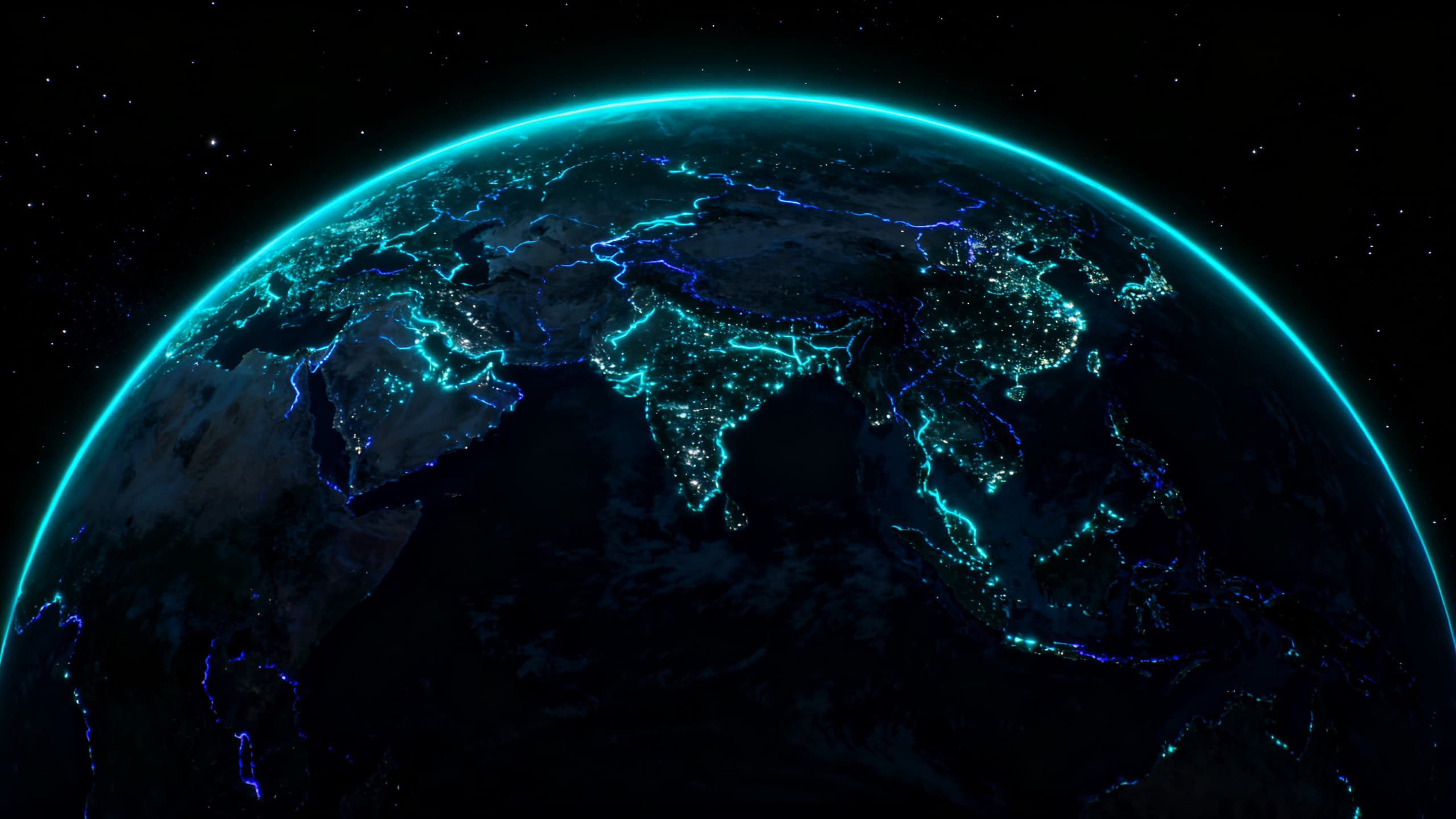 Earth from orbit at night