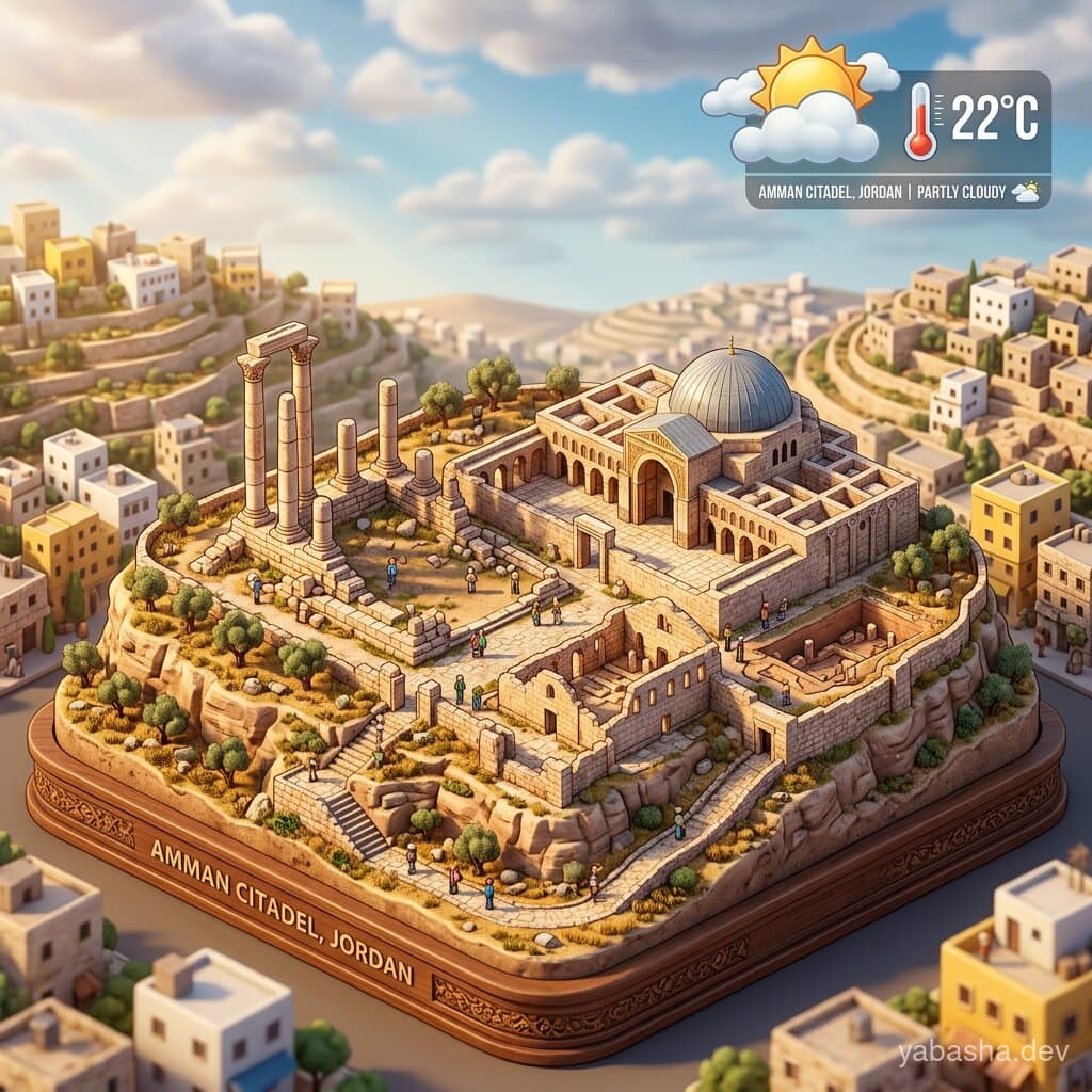 Daily Art: Amman Citadel Under Partly Cloudy Skies